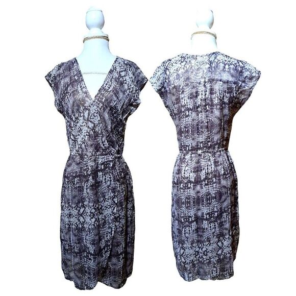 Velvet by Graham & Spencer Regan Snake-Printed Faux Wrap Mini Dress Small - Picture 2 of 9